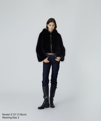 Shaggy Faux Fur Hoodie Jacket