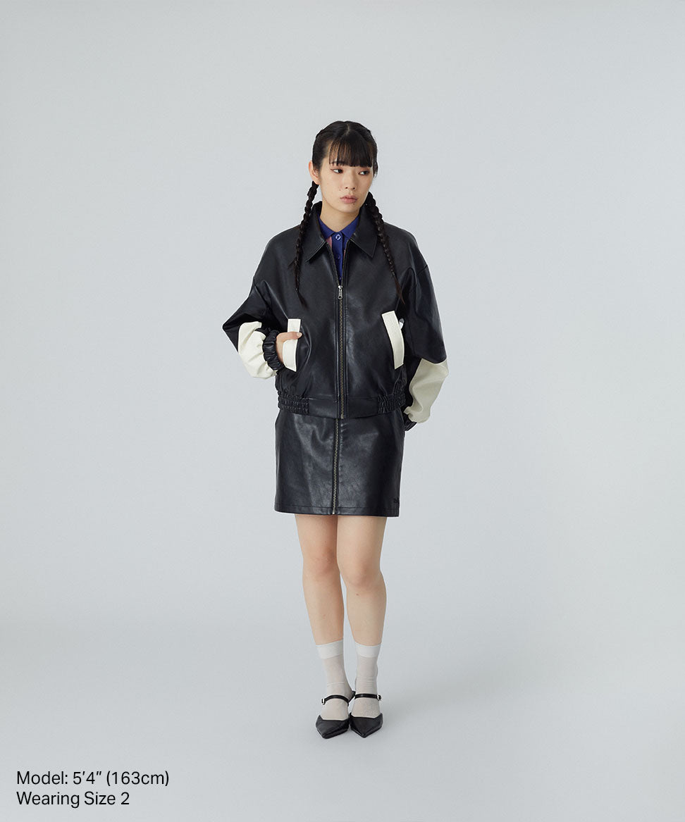 Faux Leather Trucker Jacket