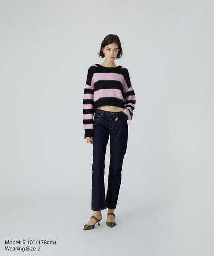 Grungy Knitted Striped Sweater