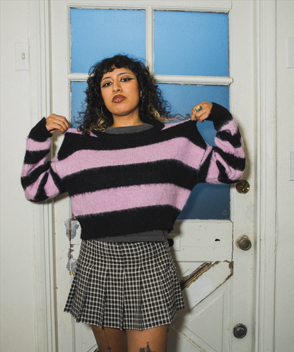 Grungy Knitted Striped Sweater