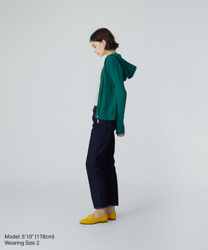 Rib-Knit Zip Hoodie
