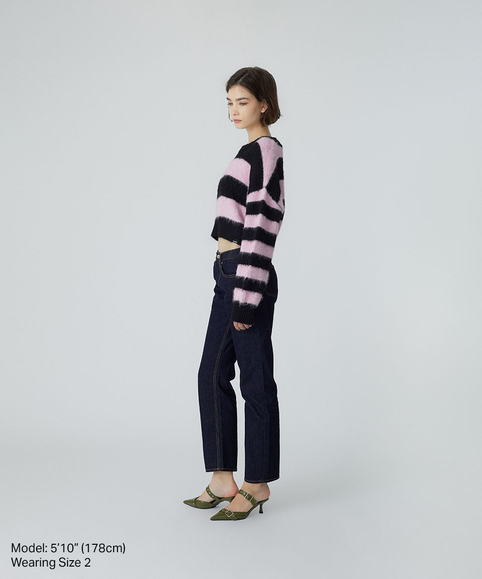 Grungy Knitted Striped Sweater