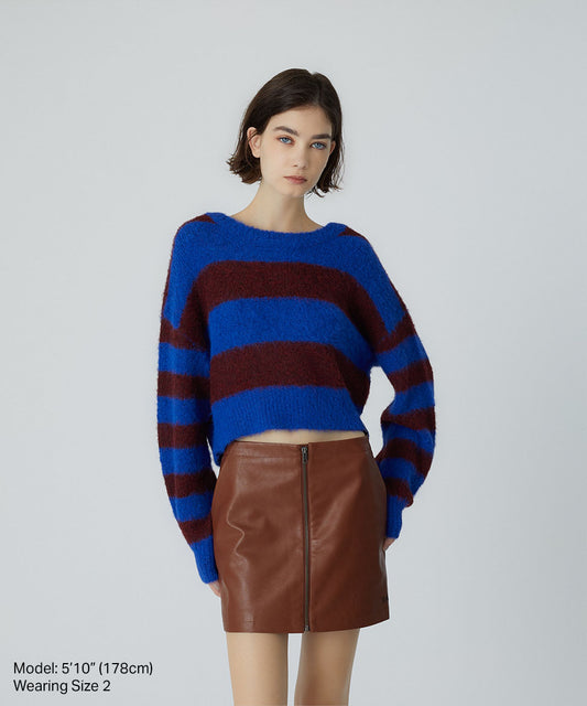 Faux Leather Zip Skirt