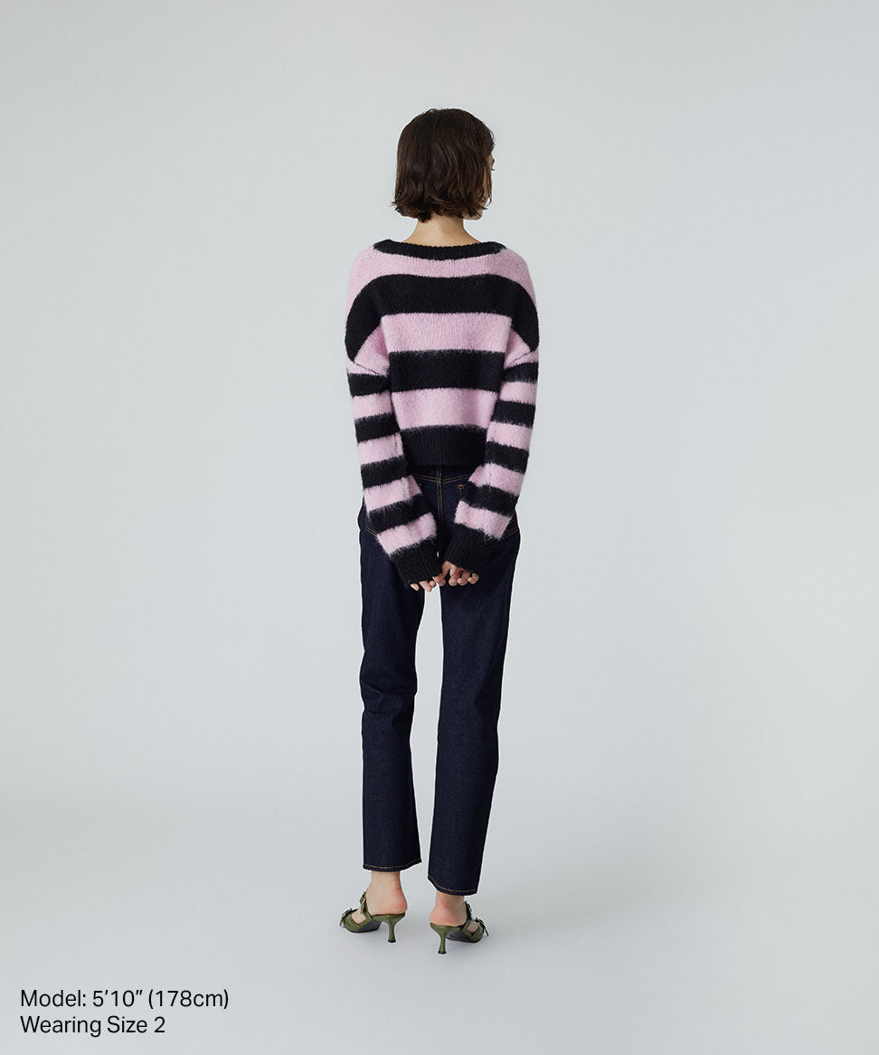 Grungy Knitted Striped Sweater