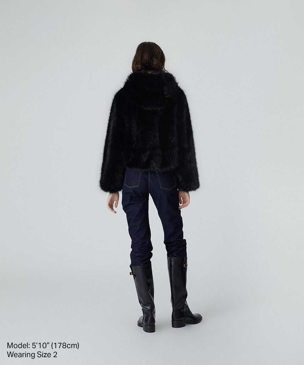 Shaggy Faux Fur Hoodie Jacket