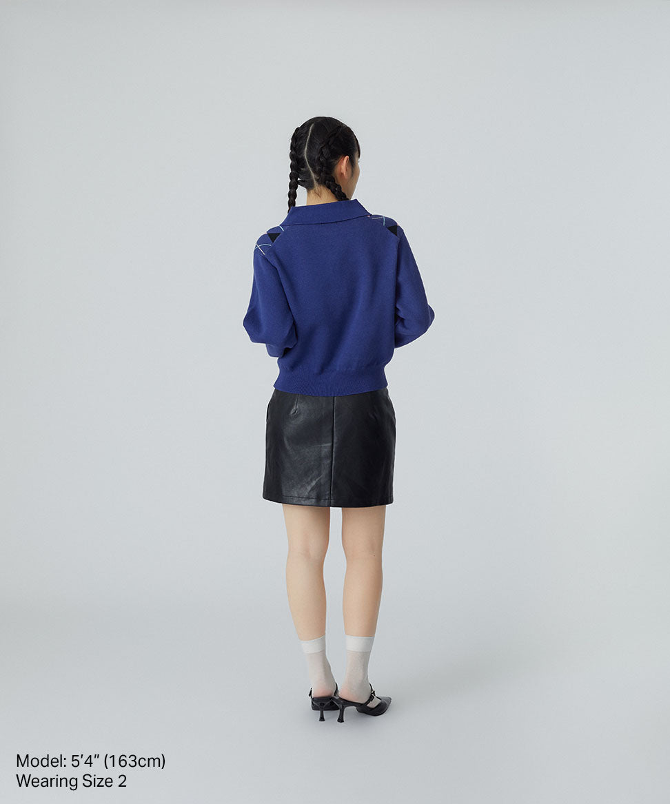 Argyle Knitted Polo