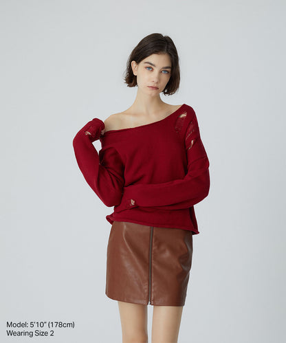 Distressed Knitted Sweater