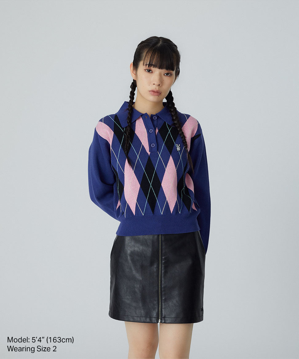 Argyle Knitted Polo