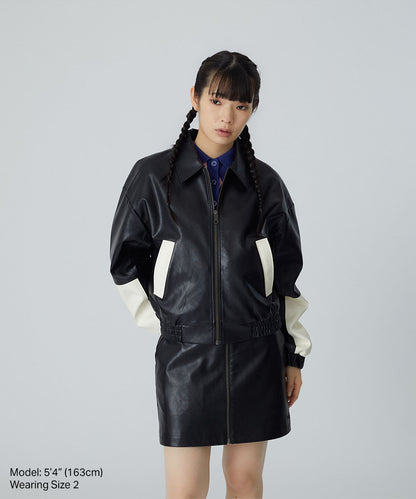 Faux Leather Trucker Jacket