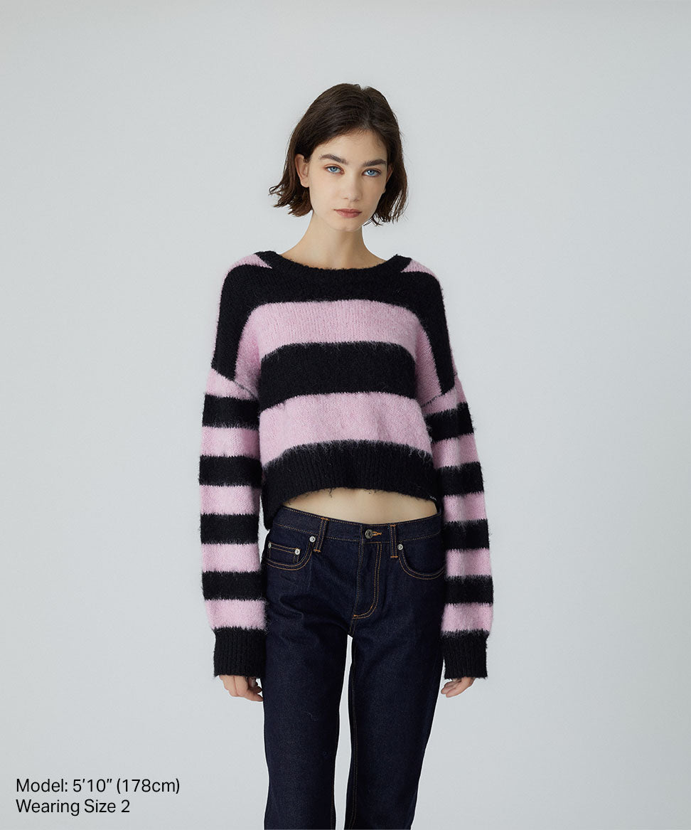 Grungy Knitted Striped Sweater