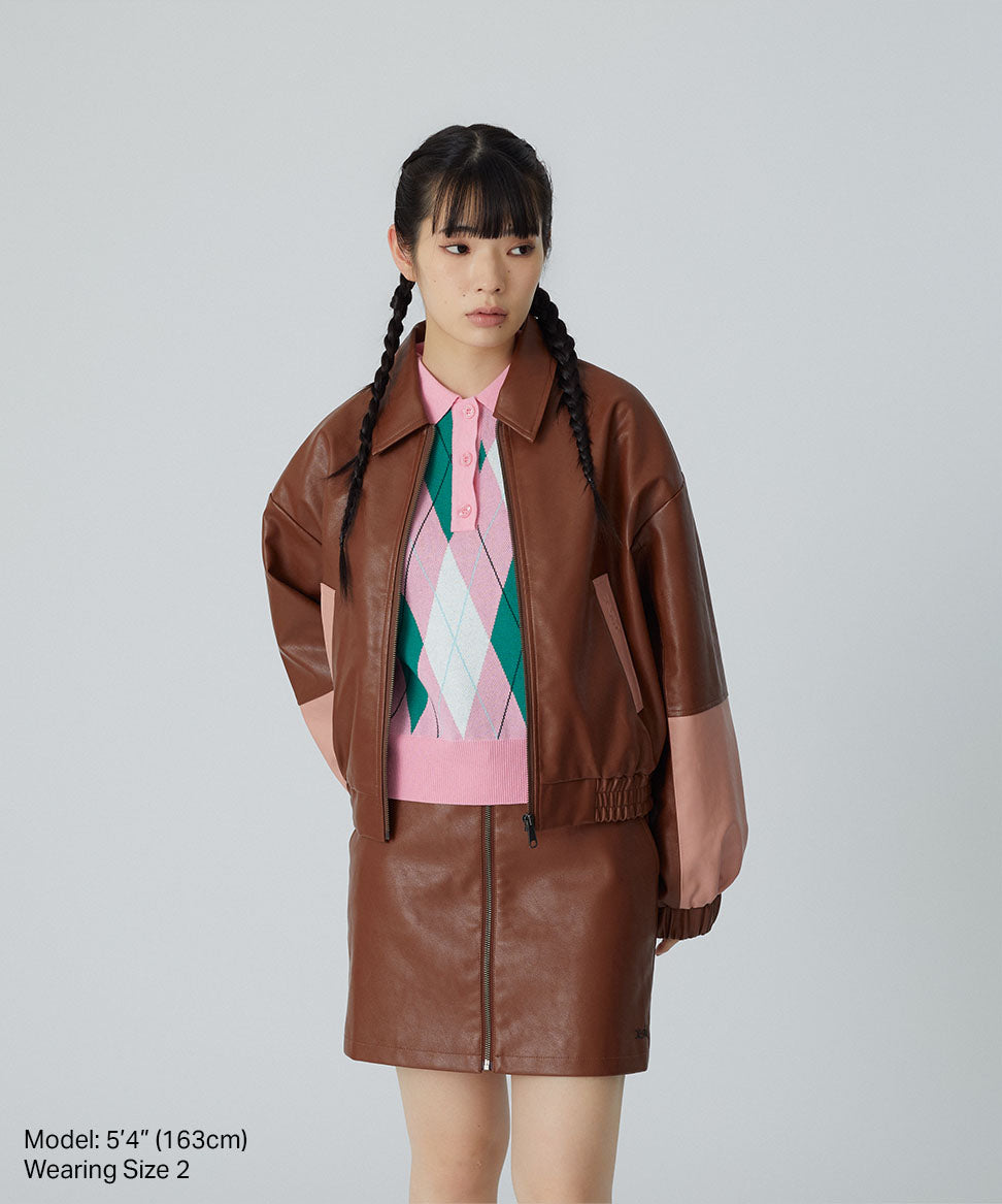 Faux Leather Trucker Jacket