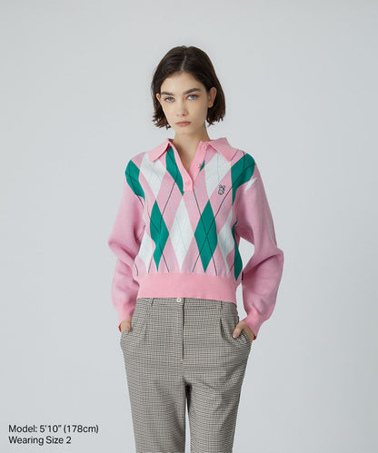 Argyle Knitted Polo