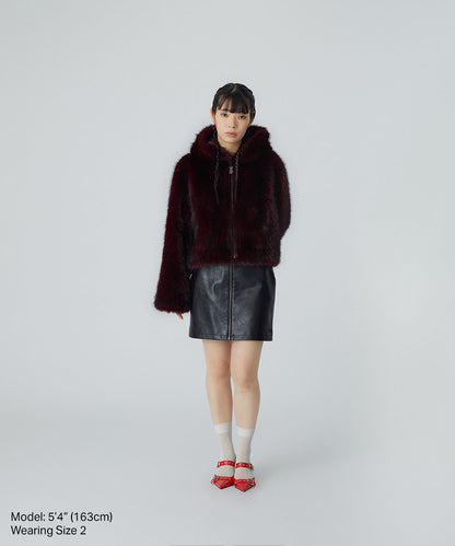 Shaggy Faux Fur Hoodie Jacket
