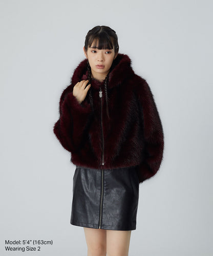 Shaggy Faux Fur Hoodie Jacket