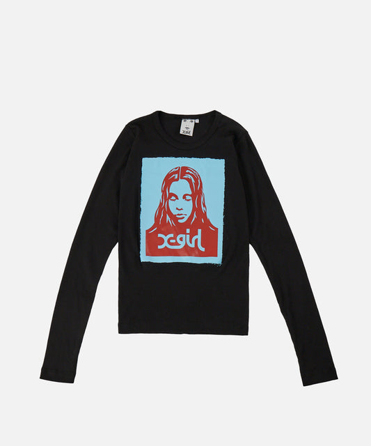 FACE POSTER L/S FITTED TEE