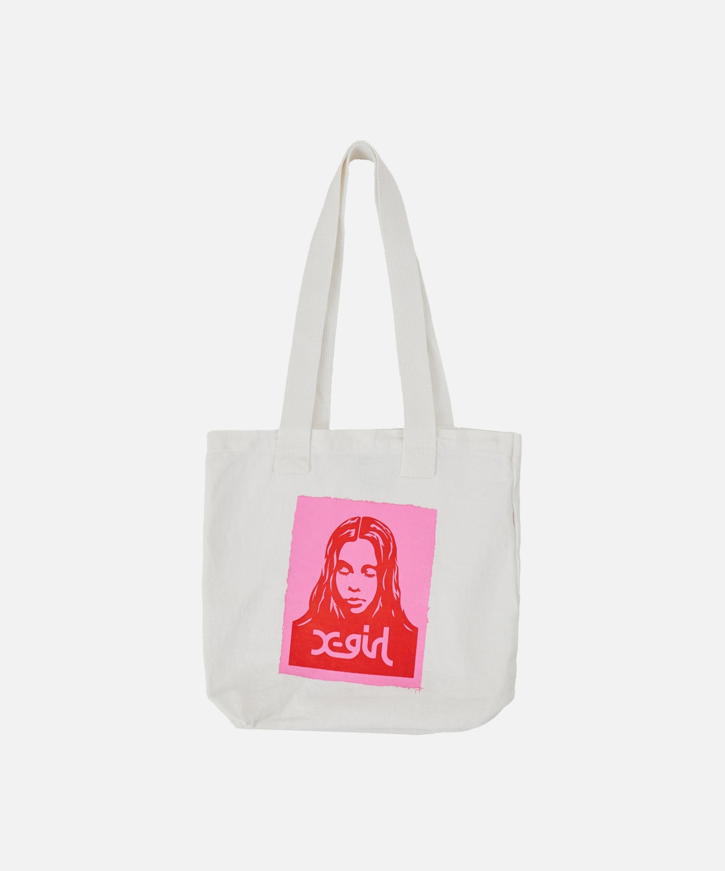 FACE POSTER WASHED DENIM TOTE BAG