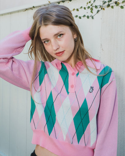 Argyle Knitted Polo