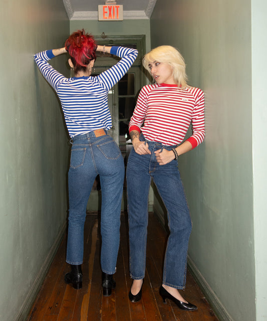 Zipper Denim Long Pants