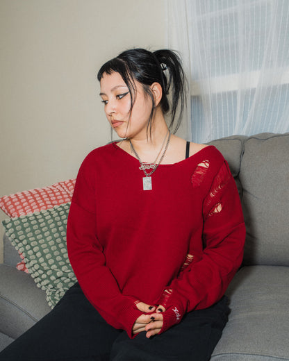 Distressed Knitted Sweater
