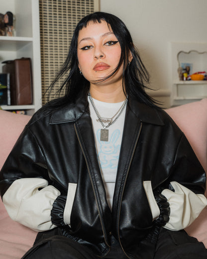 Faux Leather Trucker Jacket