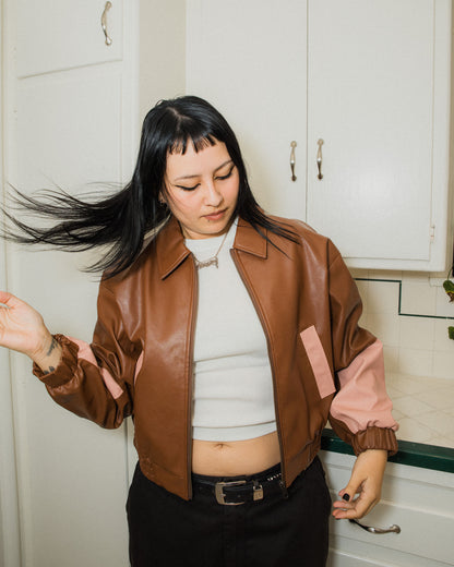 Faux Leather Trucker Jacket