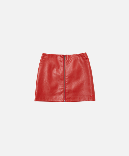 Faux Leather Zip Skirt