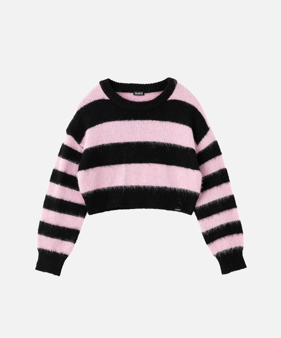 Grungy Knitted Striped Sweater