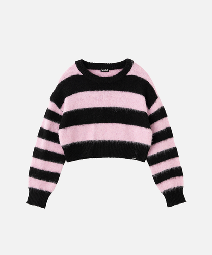 Grungy Knitted Striped Sweater