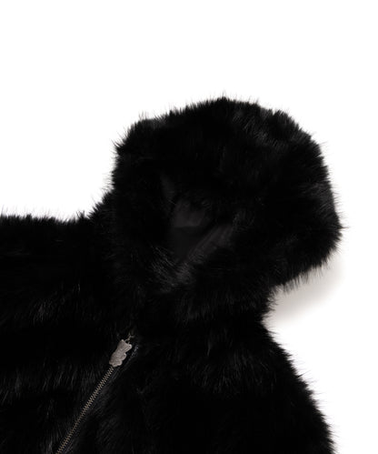 Shaggy Faux Fur Hoodie Jacket