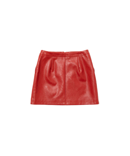 Faux Leather Zip Skirt