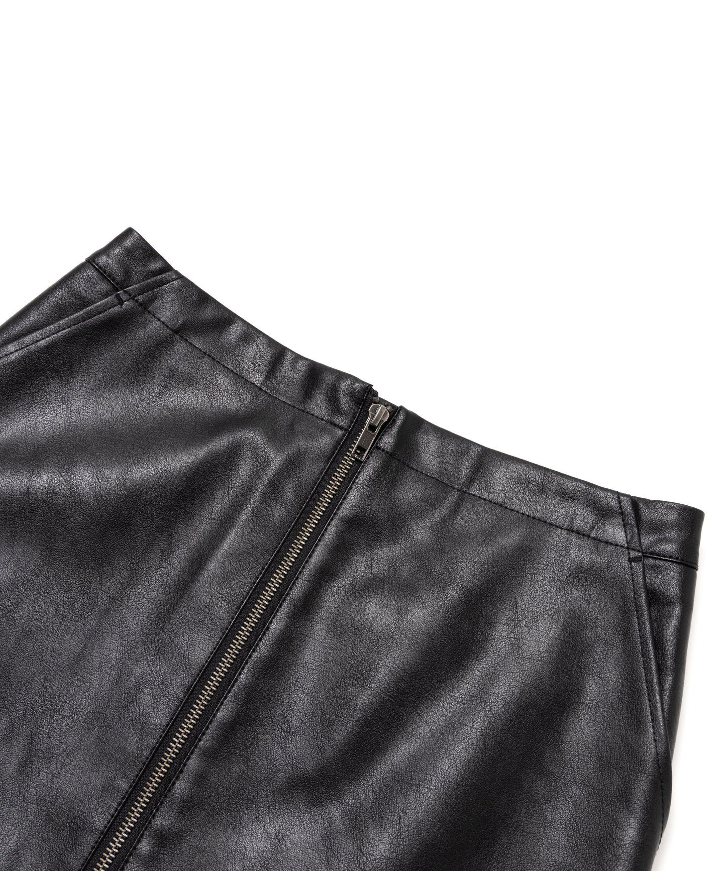 Faux Leather Zip Skirt