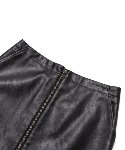 Faux Leather Zip Skirt
