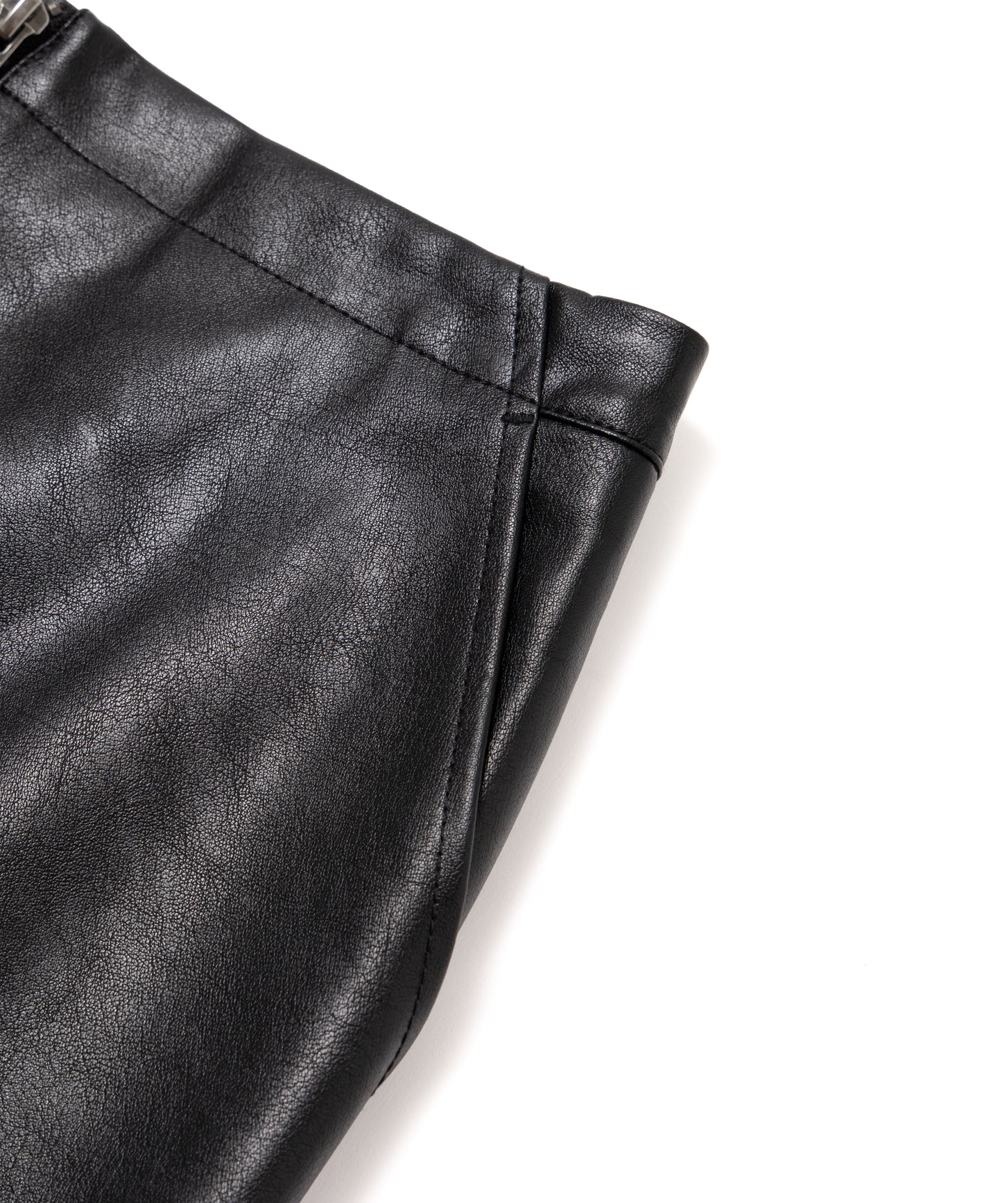 Faux Leather Zip Skirt