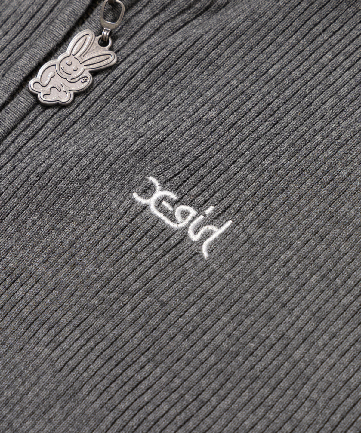 Rib-Knit Zip Hoodie