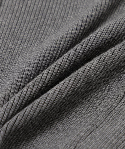 Rib-Knit Zip Hoodie