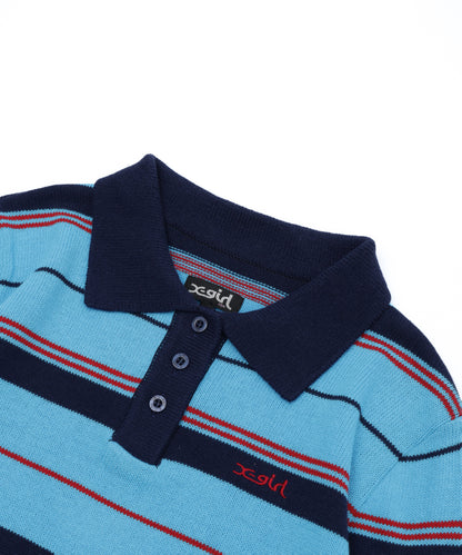 Striped Knitted L/S Polo