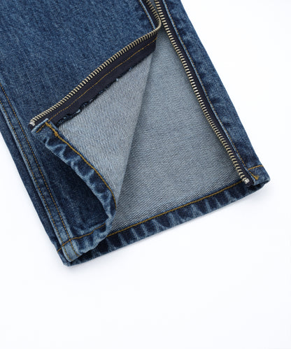 Zipper Denim Long Pants
