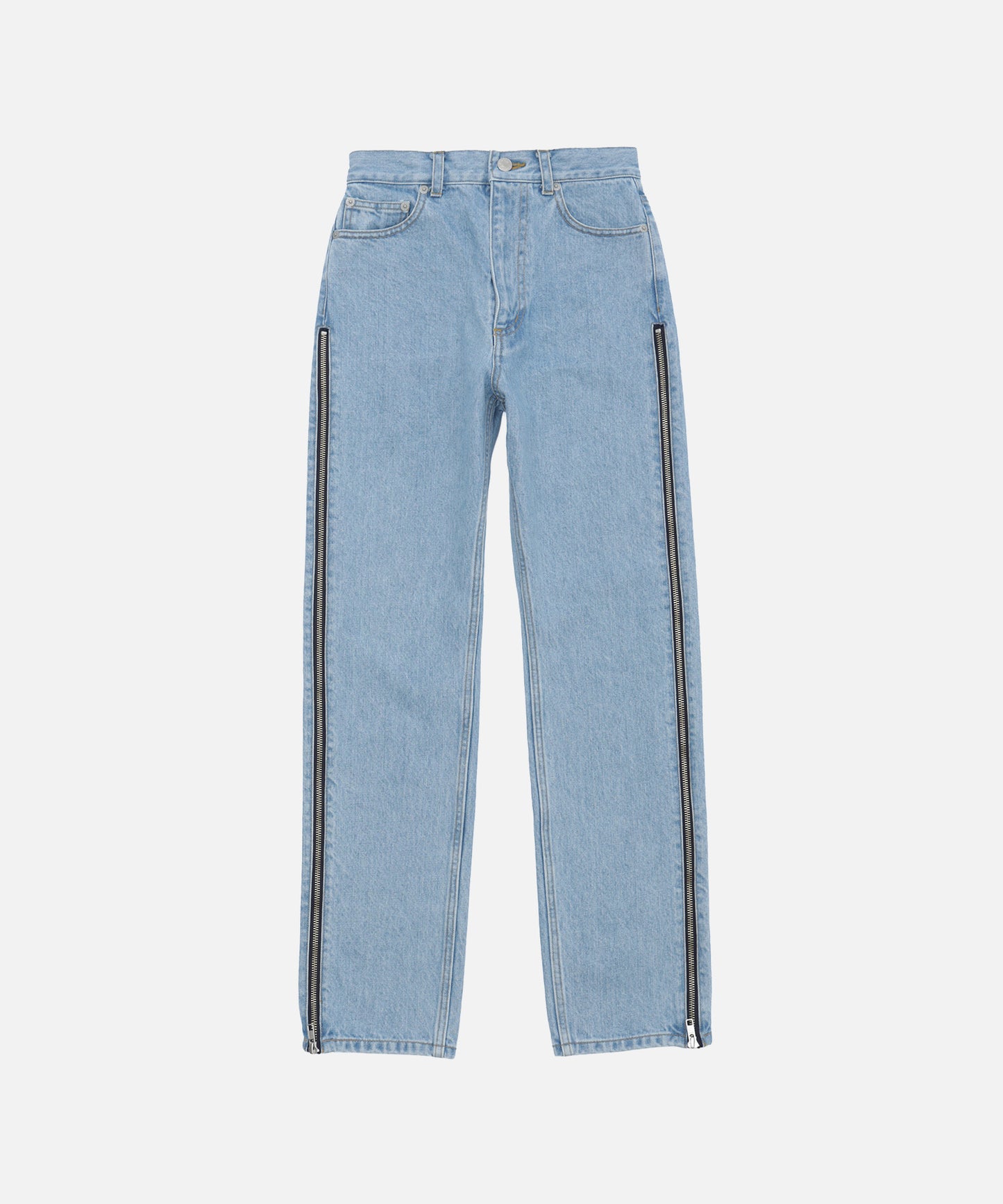 Zipper Denim Long Pants