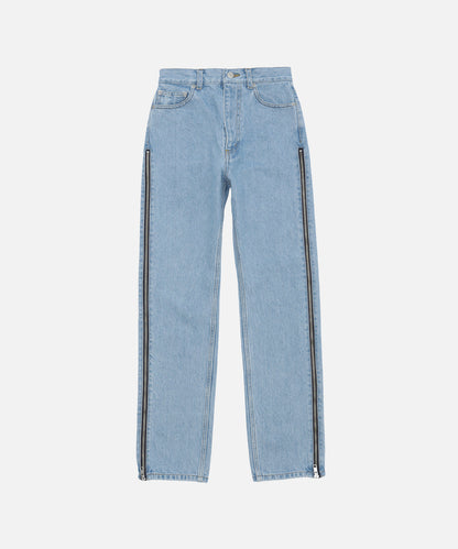 Zipper Denim Long Pants