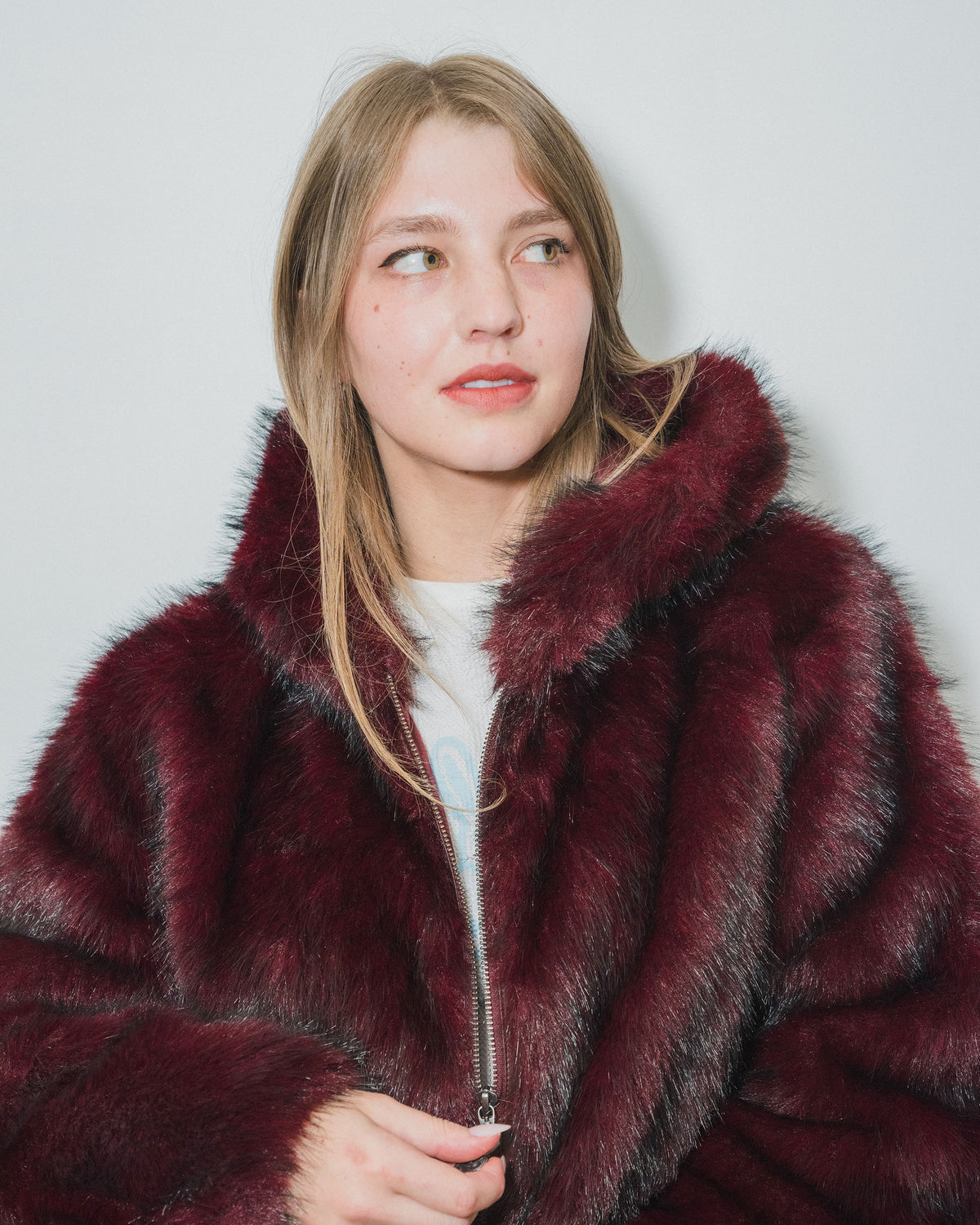 Shaggy Faux Fur Hoodie Jacket