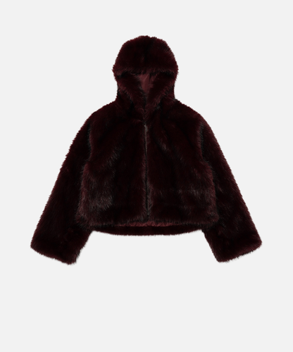 Shaggy Faux Fur Hoodie Jacket