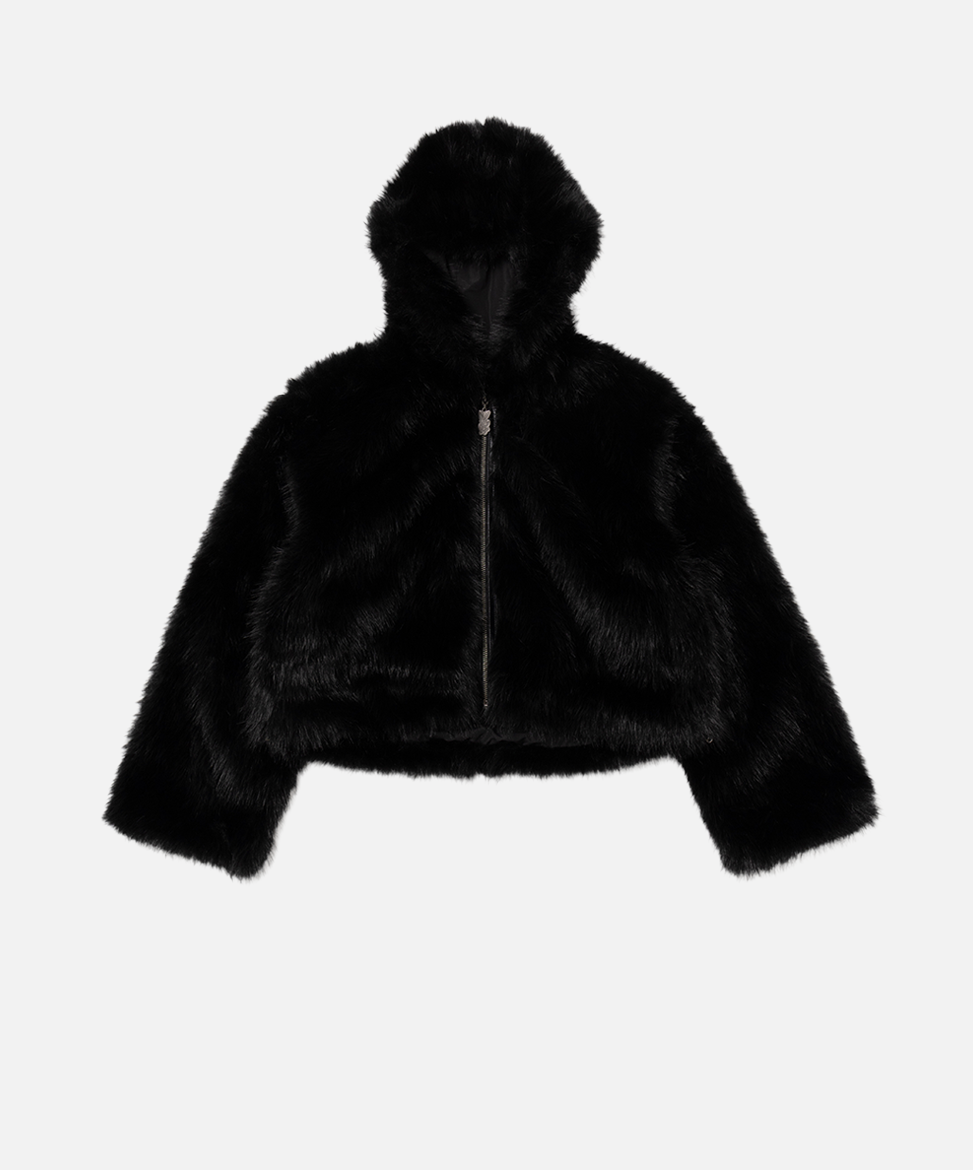 Shaggy Faux Fur Hoodie Jacket