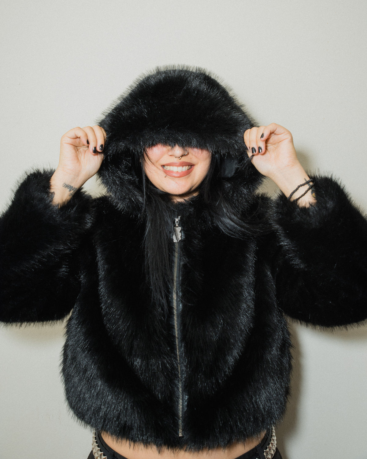 Shaggy Faux Fur Hoodie Jacket