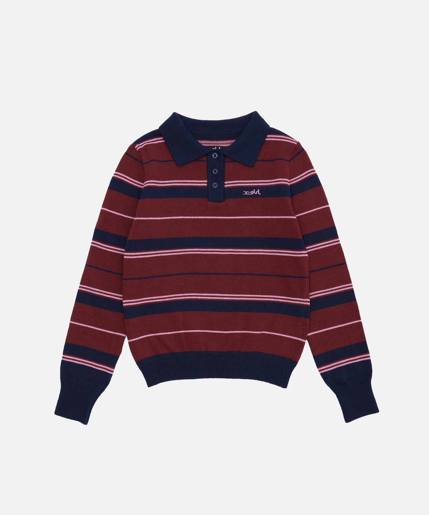 Striped Knitted L/S Polo