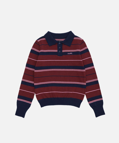 Striped Knitted L/S Polo