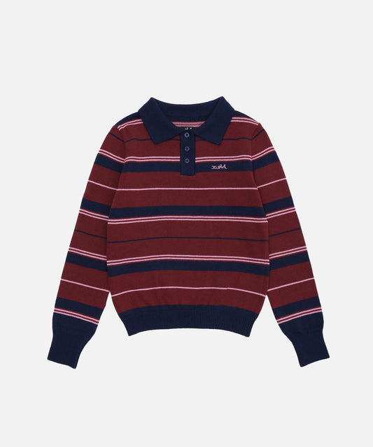 Striped Knitted L/S Polo