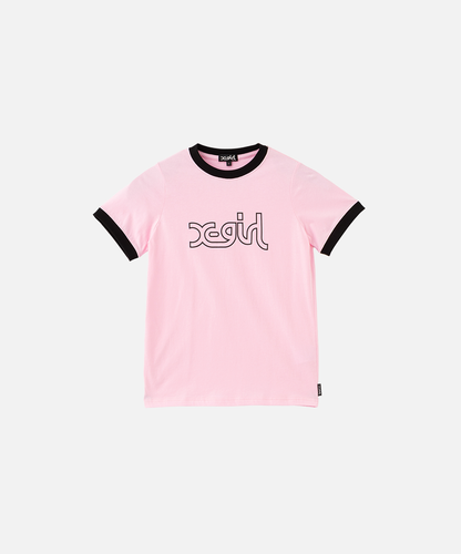X-girl Logo Ringer S/S Tee
