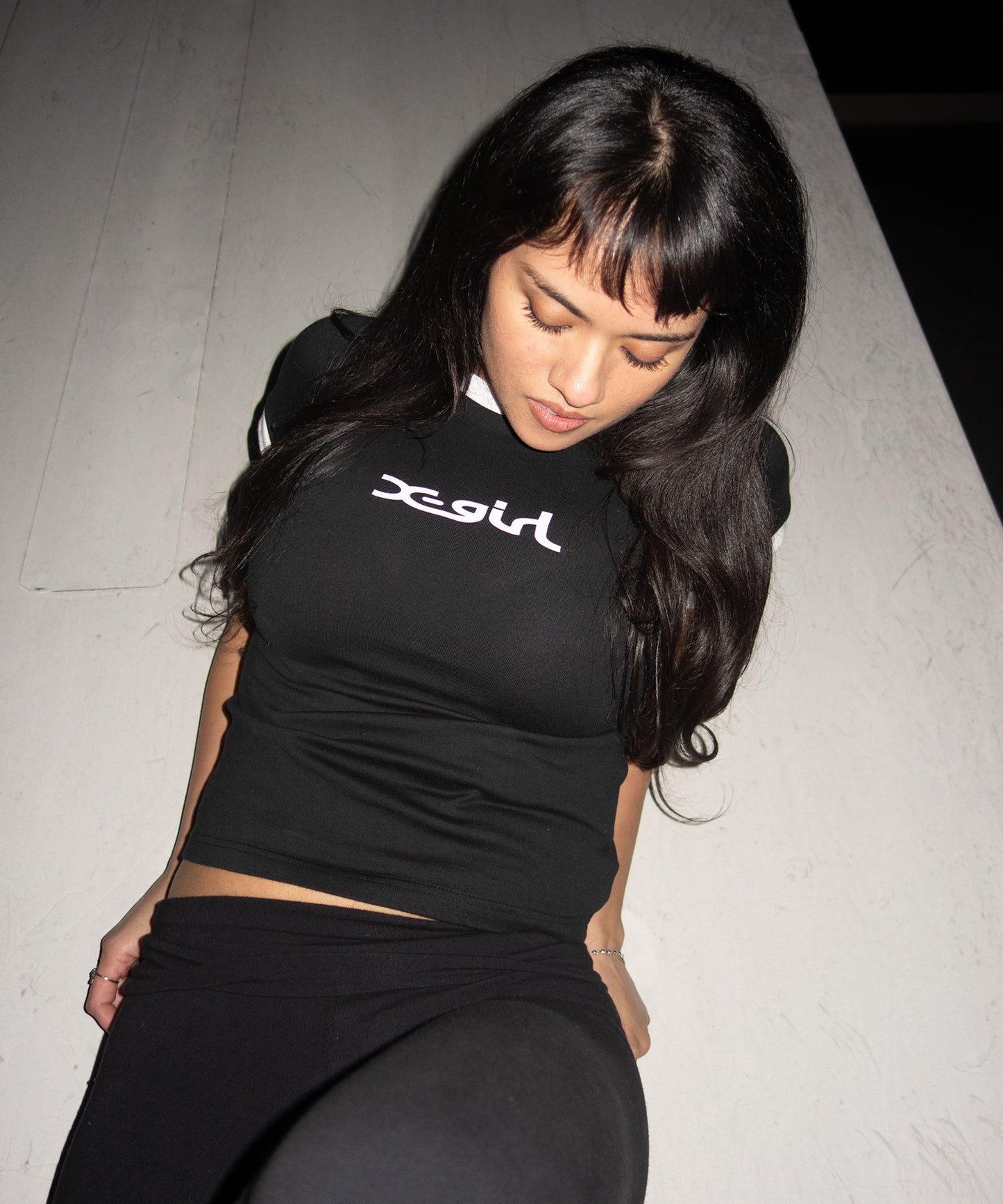 X-girl Logo Ringer S/S Tee