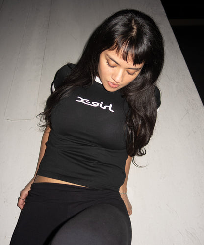X-girl Logo Ringer S/S Tee