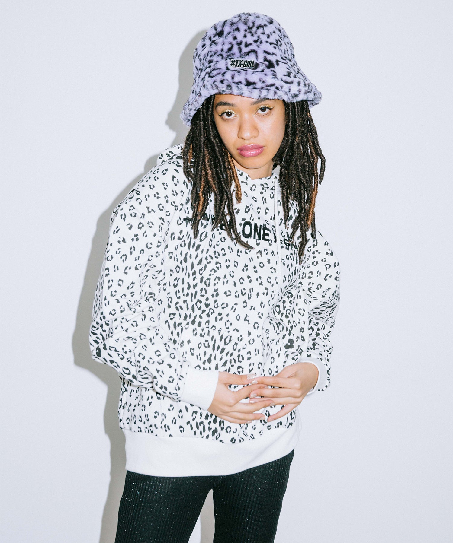 #1 LEOPARD SWEAT HOODIE, HOODIES & SWEATERS, X-Girl  